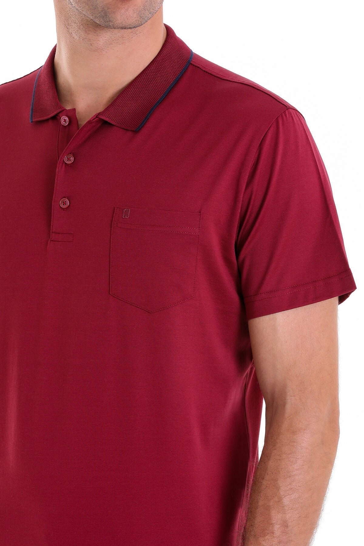 Regular Fit Burgundy Basic 100% Cotton Polo T-Shirt