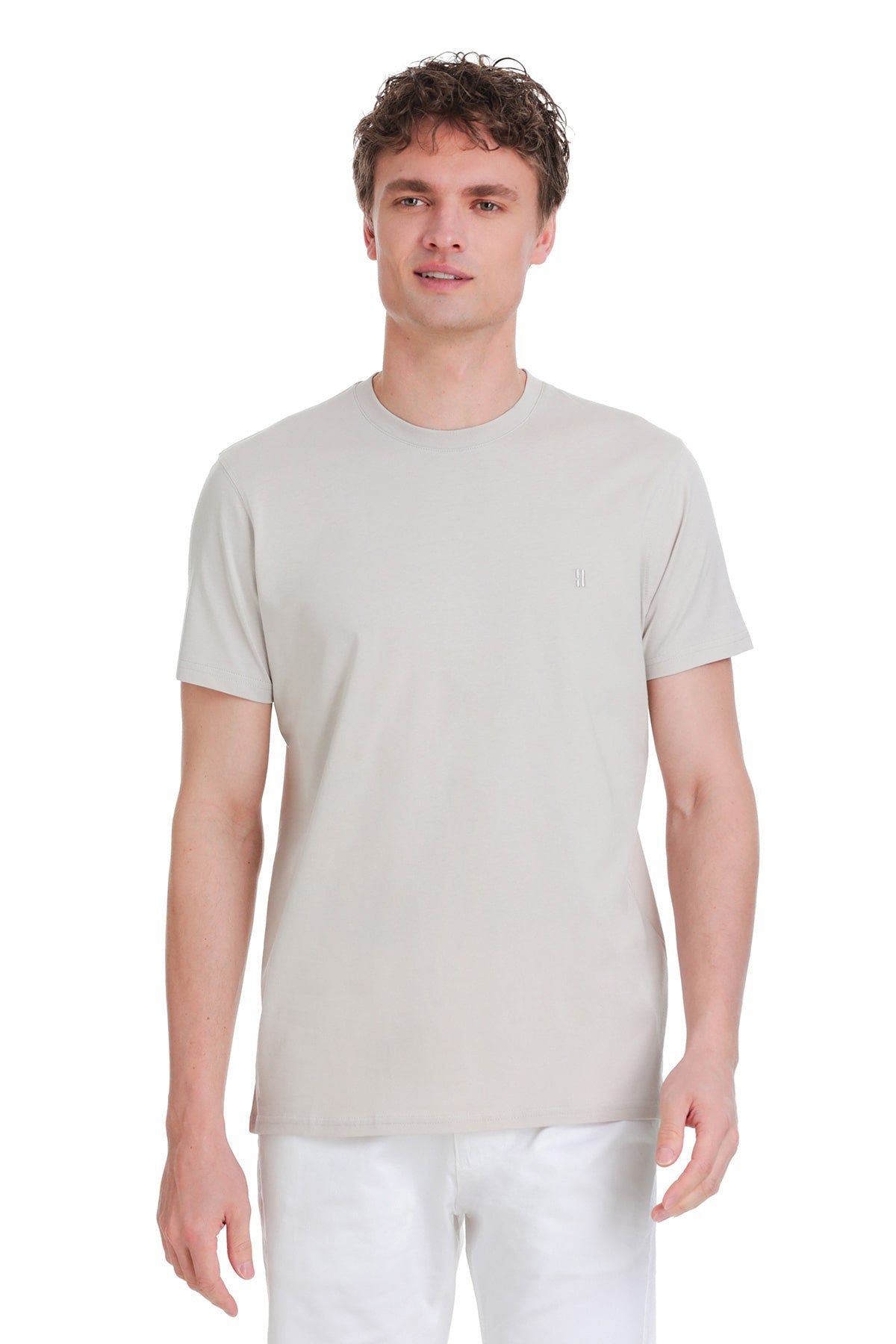 Regular Fit Cotton Stone Crew Neck T-Shirt