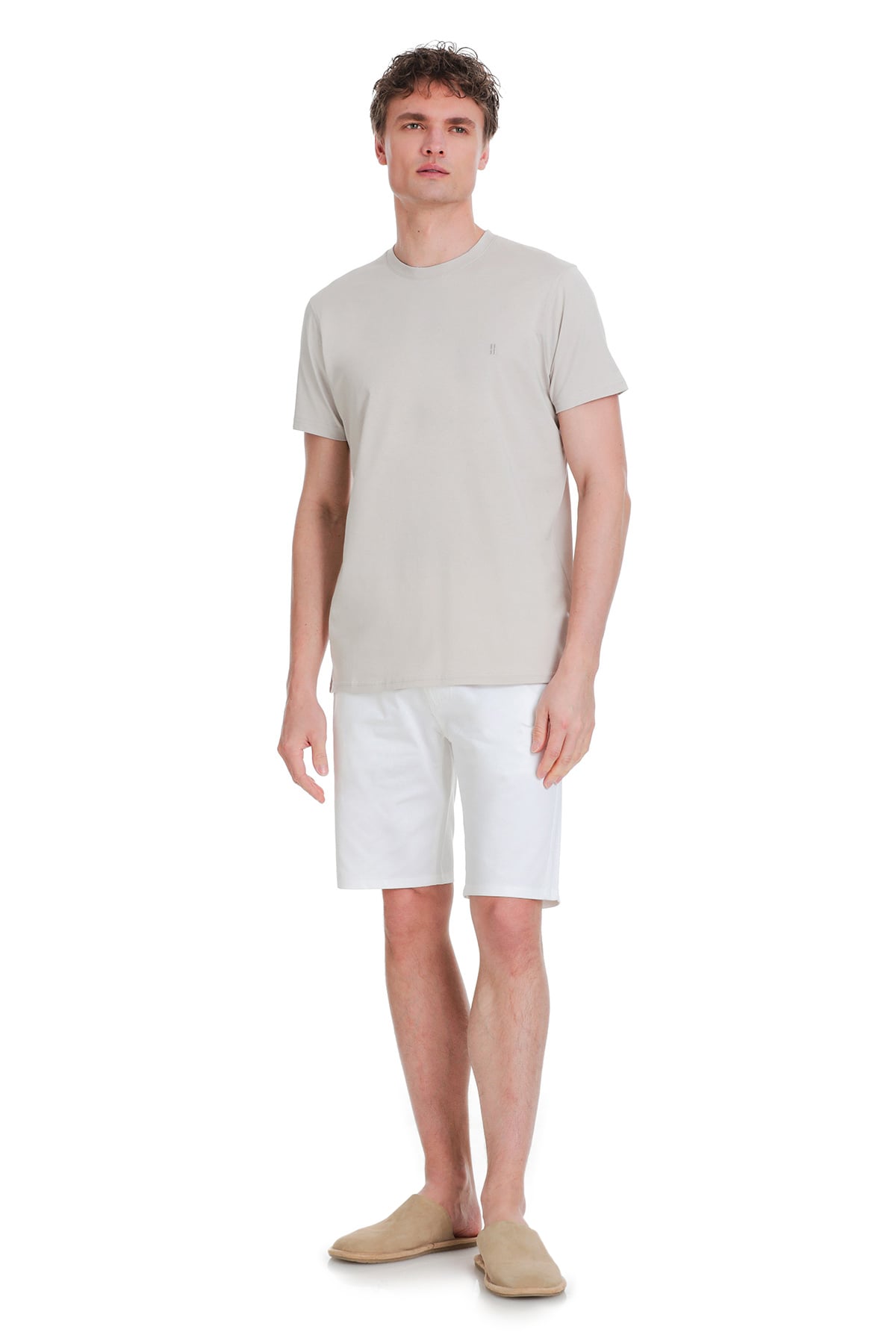Regular Fit Cotton Stone Crew Neck T-Shirt