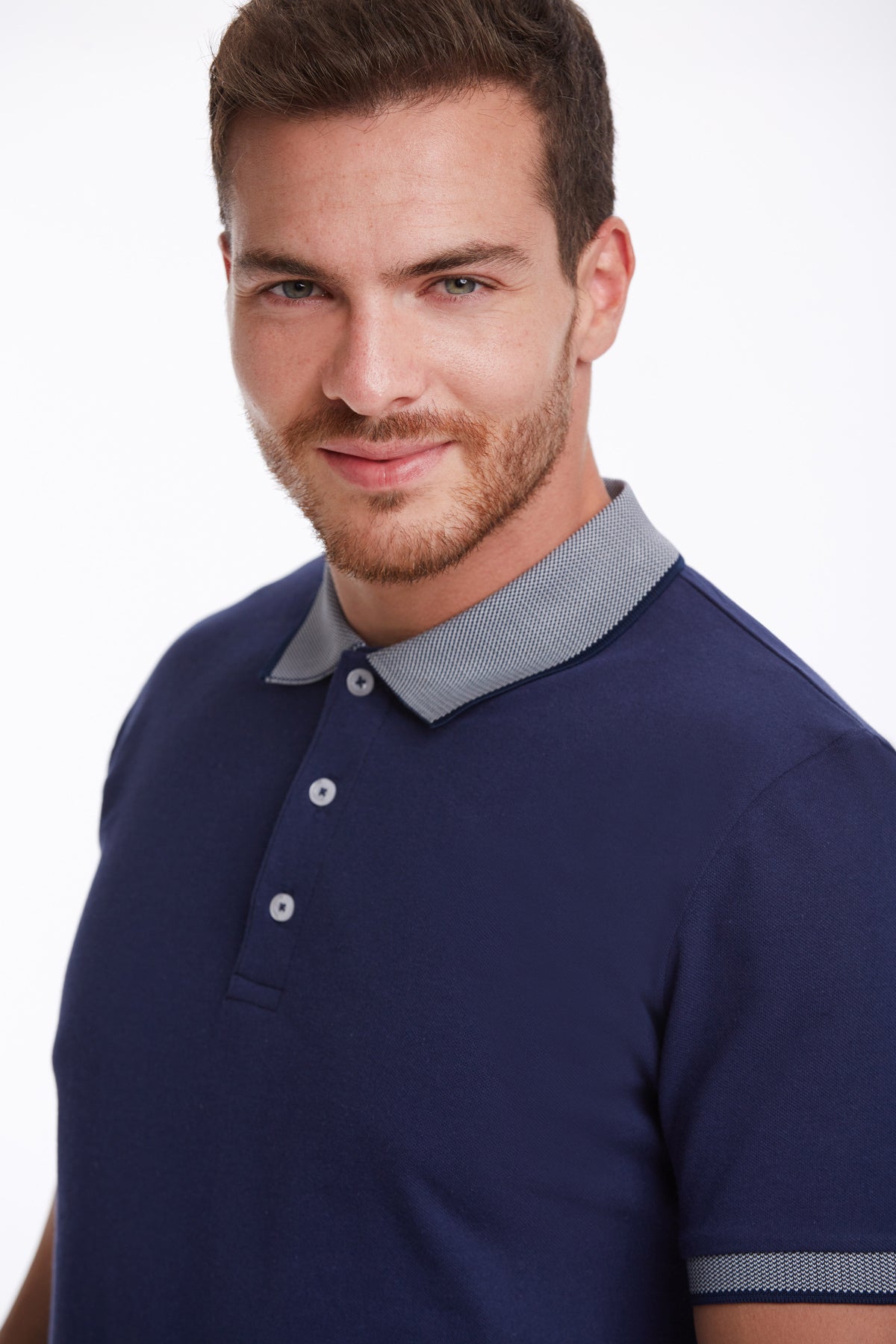 Regular Fit Navy Basic 100% Cotton Polo T-Shirt