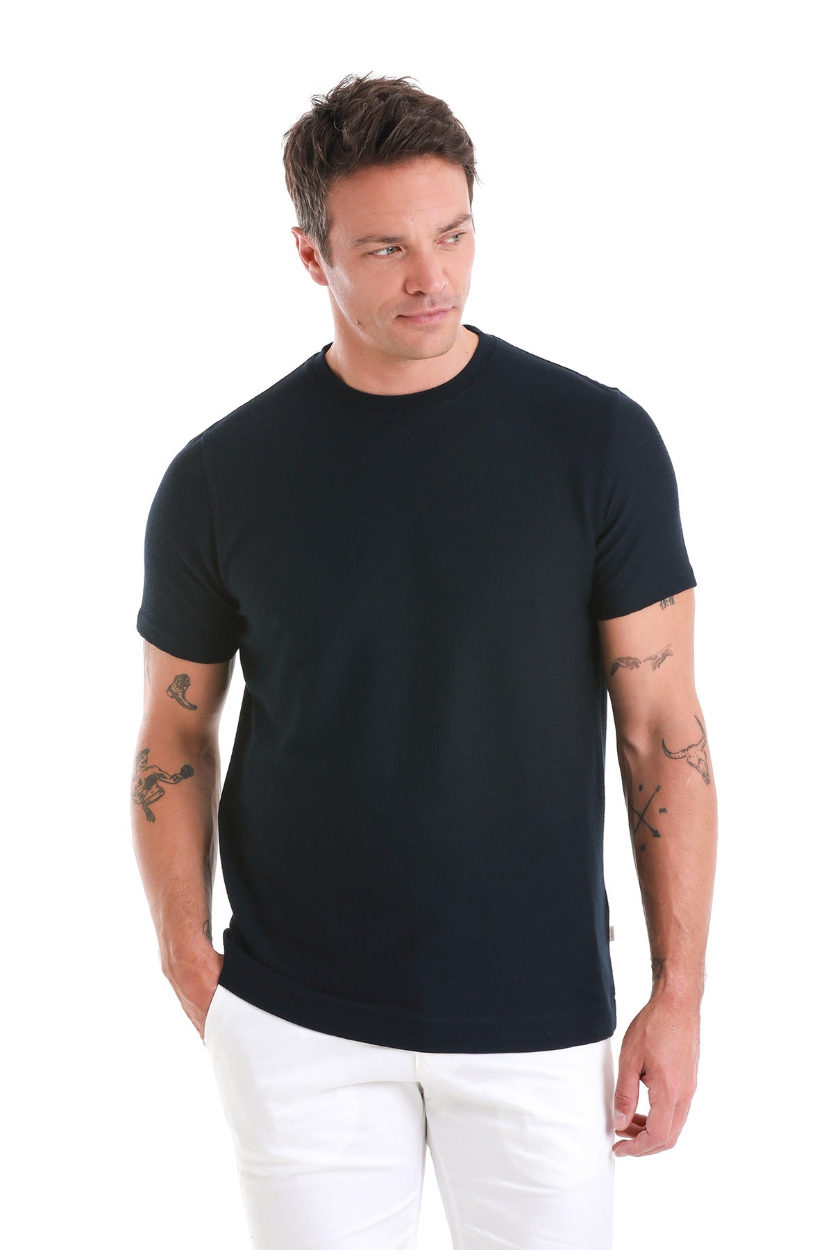 Regular Fit Navy Crewneck T-Shirt