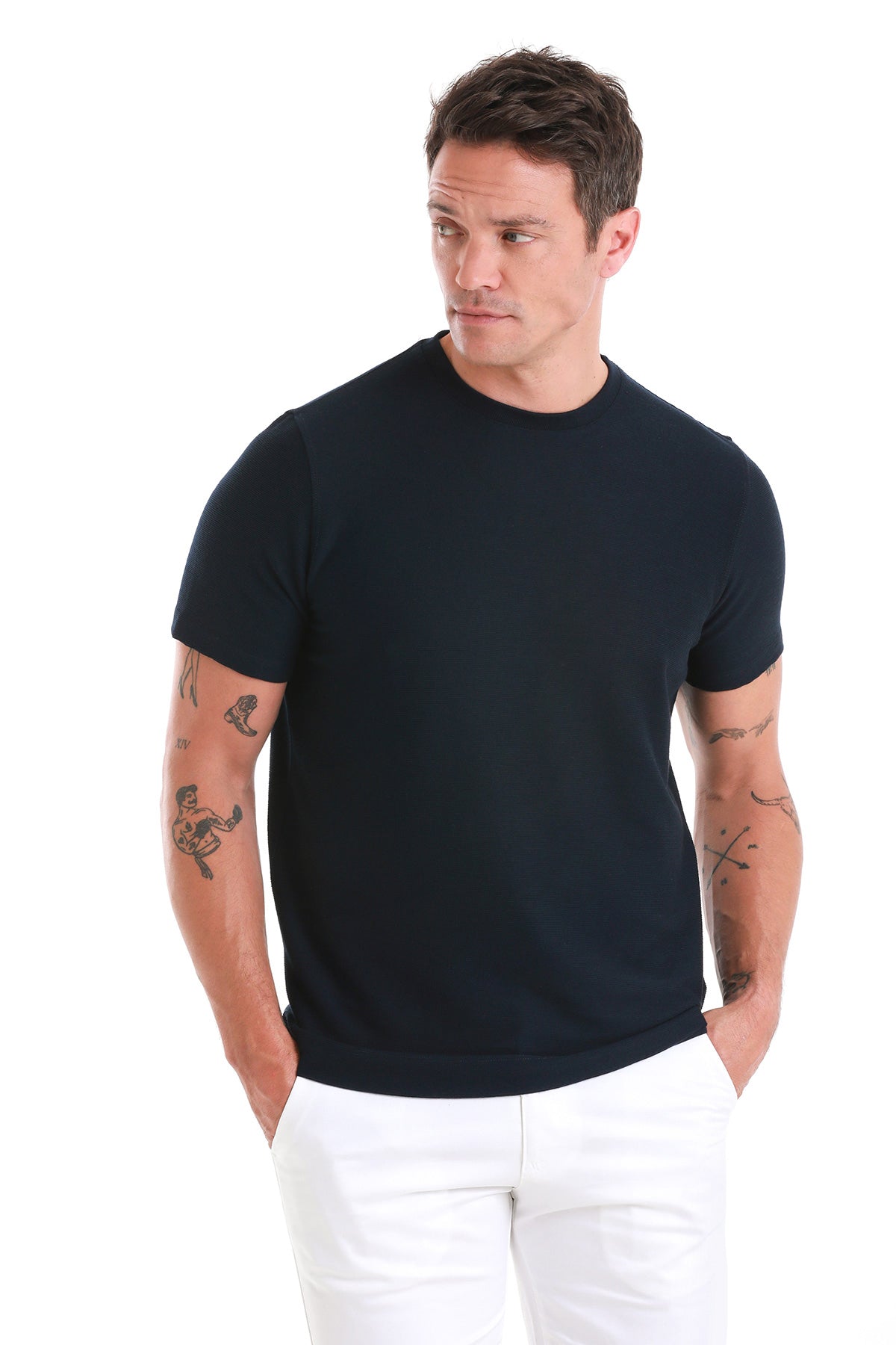 Regular Fit Navy Crewneck T-Shirt