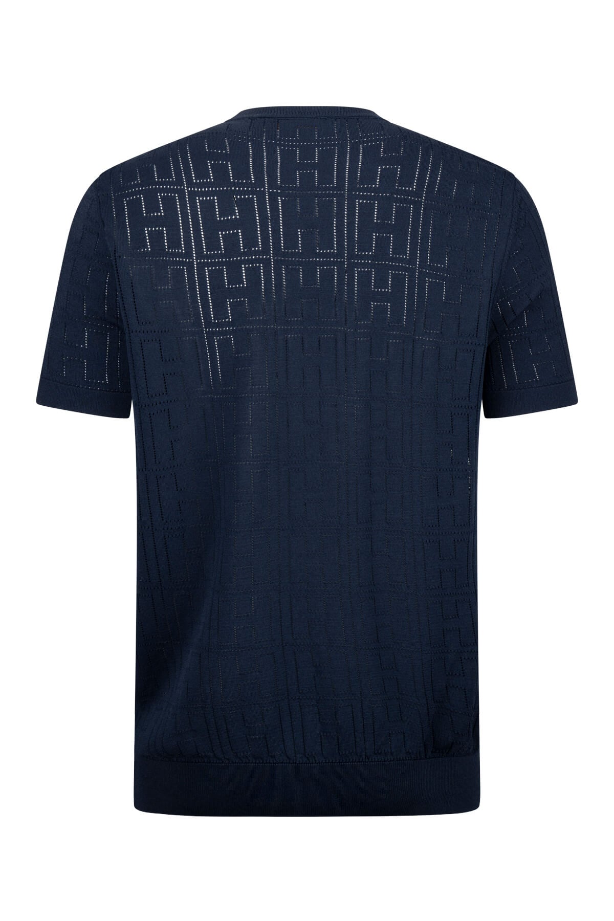 Regular Fit Rayon Navy Crewneck T-Shirt