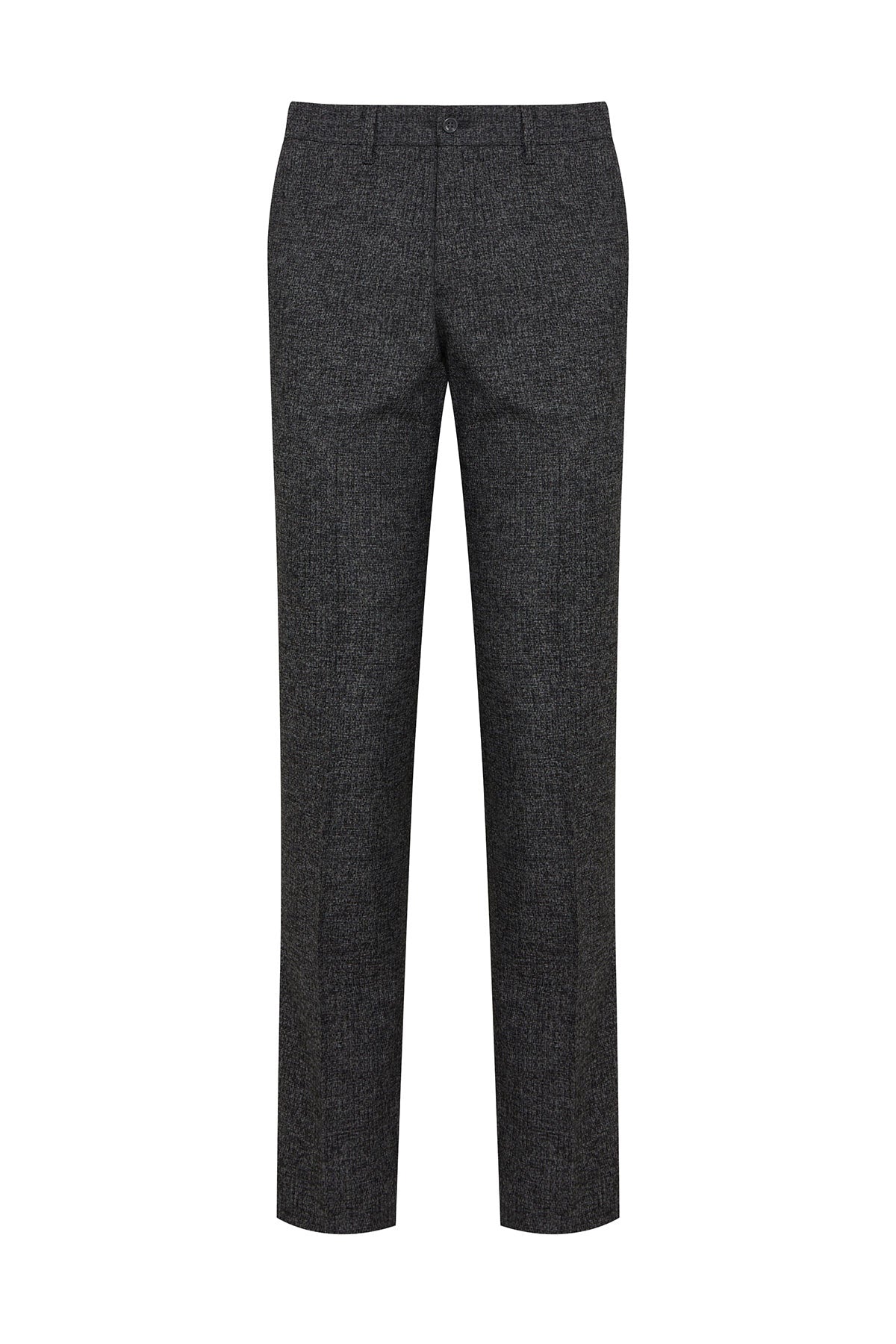 Regular Fit Textured Low Waist Black Dress Pants