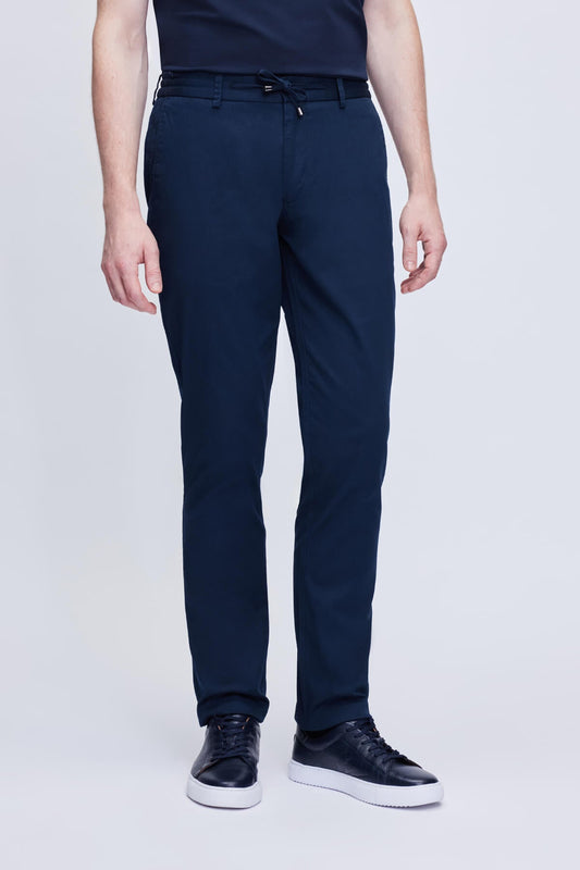 Navy Dynamic Fit Side Pocket Cotton Jogger Pants