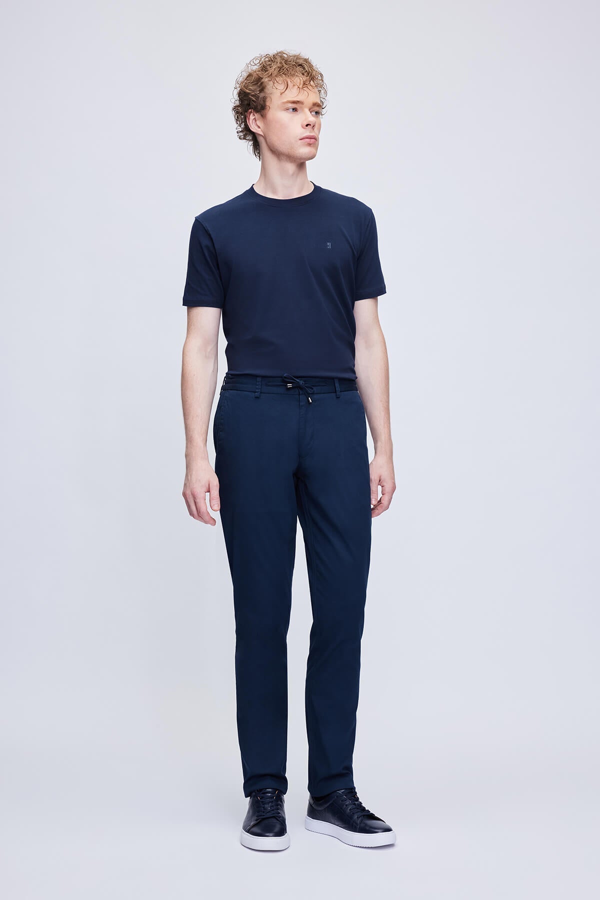 Navy Dynamic Fit Side Pocket Cotton Jogger Pants