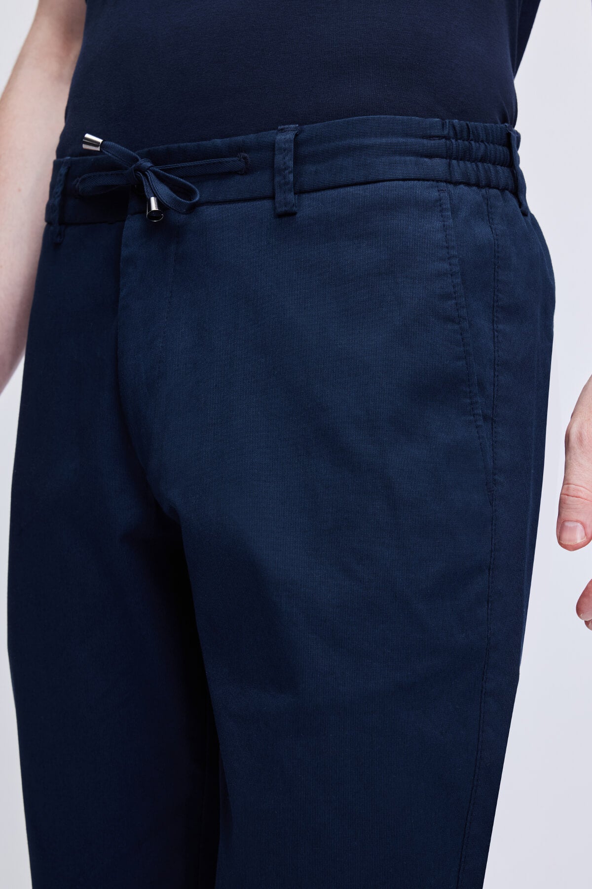 Navy Dynamic Fit Side Pocket Cotton Jogger Pants