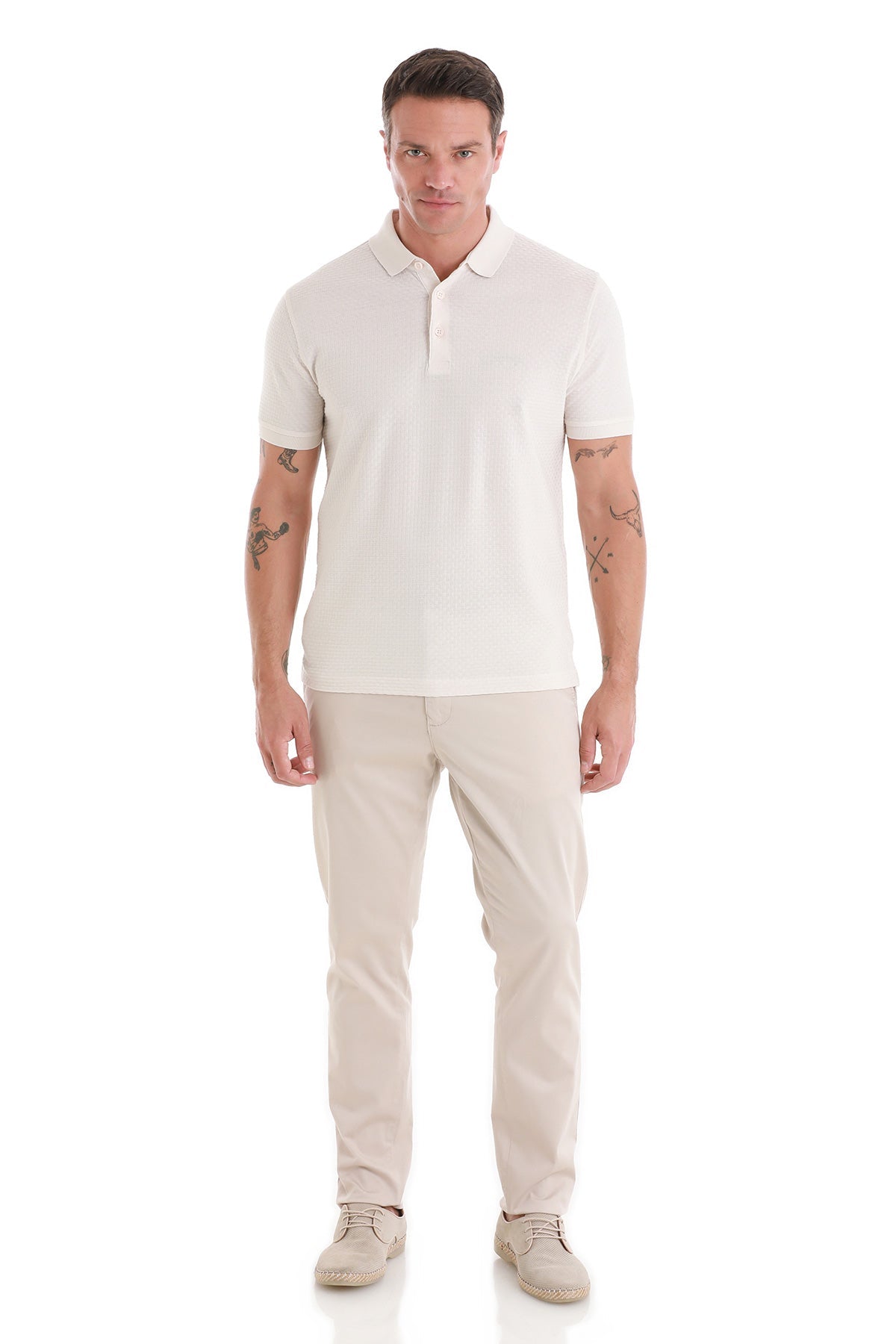 Regular Fit 100% Cotton Mercerized Stone Polo T-Shirt