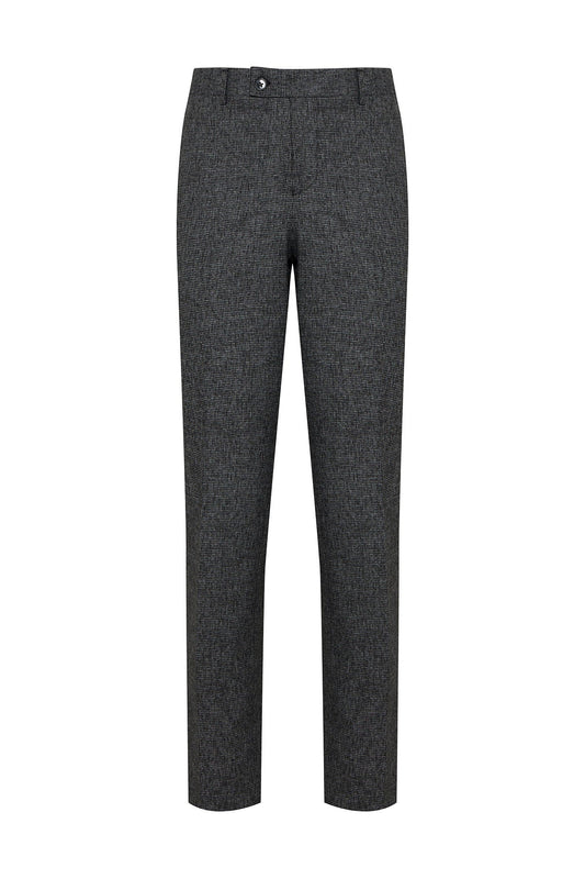 Slim Fit Black Side Pocket High Waist Dress Pants