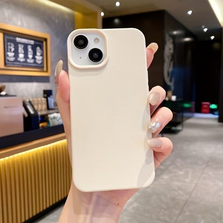 Simple Faux Leather Texture Candy Color Mobile Phone Case, Suitable for Apple iPhone 16/15/14/13/12/11Pro Max/Plus