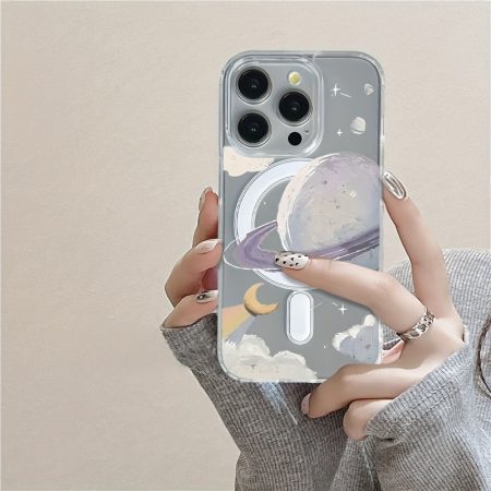 Suitable for iPhone 16 Pro Max 15/14 PLUS 13/12/11 Pro New Creative Trend Pattern Transparent Acrylic Magnetic Phone Case, Earthquake Resistant Protection Classic Mixed Transparent Phone Case, High-quality Phone Protection Case for Men And Women.