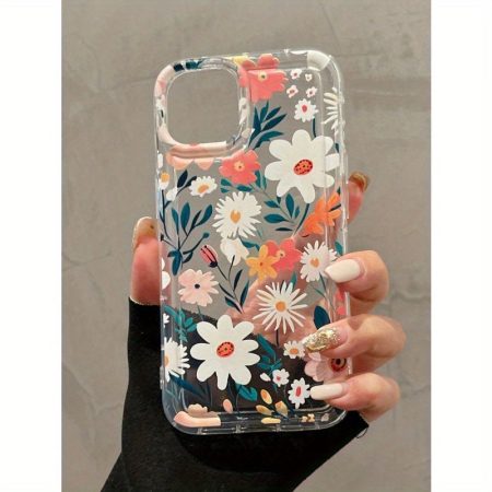 Summer Daisy 1pc Colorful Floral Pattern Thick Shockproof TPU Phone Case, Compatible With IPhone 16, 15, 14, 13, 12, 11 Pro Max, Series