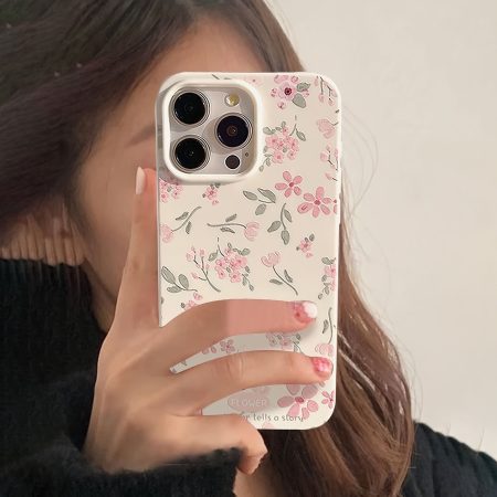 Green leaf pink flower white frosted all-inclusive anti-fall mobile phone case suitable for Apple 16PROMAX/ 16PLUS/ 16PRO/ 16/ 15PROMAX/ 15PLUS/ 15PRO/ 15/ 14PROMAX/ 14PLUS/ 14PRO/ 14/ 13PROMAX/ 13PRO/ 13/ 12PROMAX/ 12PRO/ 12 11PROMAX/ 11PRO/ 11/ XSMAX pr