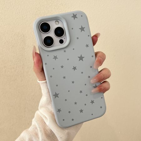 A Minimalist Gray-Blue Star Phone Case Suitable for The for iphone 16 Pro Max, Compatible with for iphone 15, Unique for Iphone 14, Shockproof for Iphone 13, Soft Case for Iphone 12, Fully Protective for Iphone 11, Matte Finish. A Gift for Yourself, for a